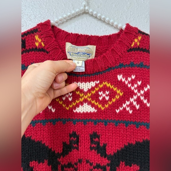 Vintage Knit Wool Vest, fighting elk deer design Size S - Picture 2 of 7